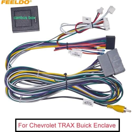 FEELDO Car 16pin Audio Wiring Harness With Canbus Box For Chevrolet TRAX Buick Enclave Stereo Installation Wire Adapter