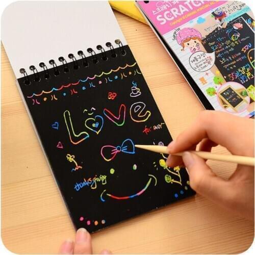 Scratch Sketch Art Notes Rainbow Scratch Magic Doodle Notes Perfect Travel Activity Gift For Girls Boys F3ME