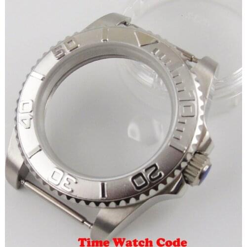 Watch Case 40mm Sapphire glass Sliver Mens Watch Case Fit NH35 NH35A automatic Movement