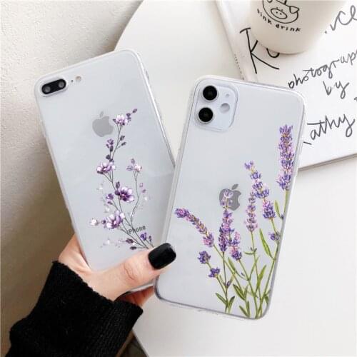 Simple Lavender Flower Case For Samsung Galaxy S21 S20 FE Note 20 Ultra 10 9 8 S10 S10e S9 S8 S7 Edge Lite Plus Pro 2020 Bumper