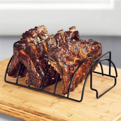 Black Outdoor Barbecue Steak Rack Chicken Rack Barbecue Net Barbecue Tool Stainless Steel Family Travel Party Barbecue Grill