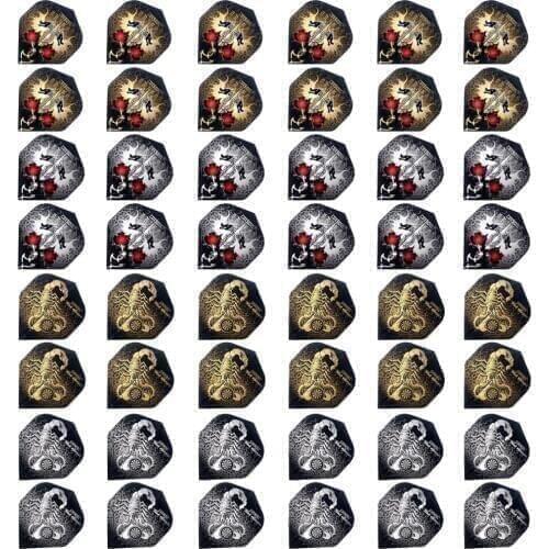 CUESOUL High Quality 48pcs 2D Cool Standard Dart Flights Mixed Darts Flights