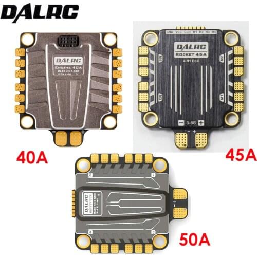DALRC Rocket 40A 45A 50A 4 in 1 ESC 3S-6S Blheli_32 ESC Support Dshot1200 Multishot Brushless ESC 37.5x37.5mm for FPV Racing