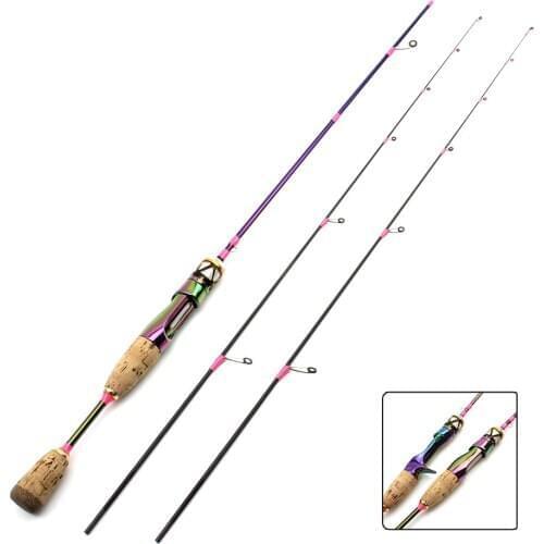 1.68m Colorful 2tips Solid Tip Trout Lure Fishing Rod UL Power Ultralight 3-7g Carbon Spinning Casting Rod Probale lure Pole
