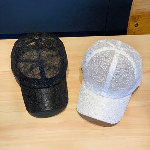 New Sun Hat Ladies Summer Outdoor Korean Breathable Lace Caps Street Fashion Wild Thin Mesh Baseball Cap