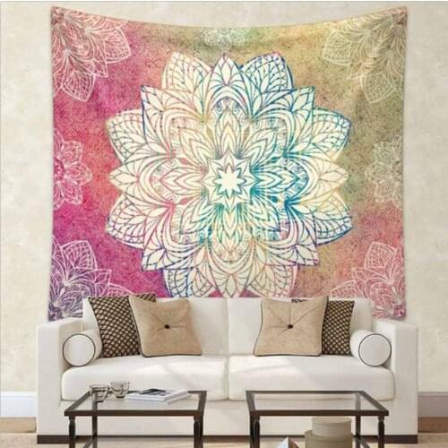 Classical Elephant Mandala Tapestry Wall Hanging Bohemian Flowers Home Decorative Wall Tapestry Bedspread Sofa Cover Tapisserie