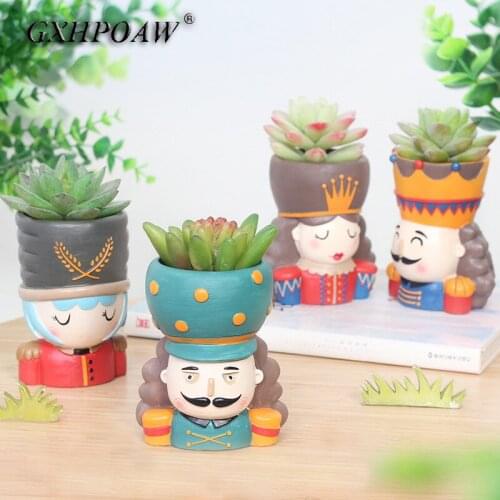 Creative Cartoon Zakka Office Decoration Desktop Potted Fairy Tale Resin Crafts Gardening Flower Pots Home Decoration Ornaments