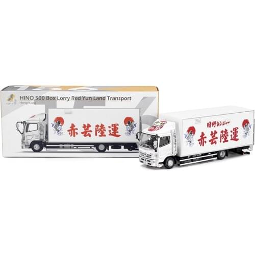 Tiny 1:76 HINO 500 Box Lorry Red Yun Land Transport Truck 10t Diecast Model Car