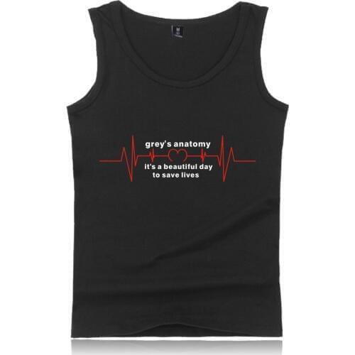 Greys Anatomy Bodybuilding Tank Top Men Fitness Tank Tops Plus Size Vest Tumblr Greys Anatomy Gift Sleeveless shirt Gym clothes