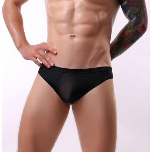 3D Punch Ice Silk Men Underwear Seamless Nylon Briefs Ultra-thin Gay Sexy Underwear Pouch Calzoncillos