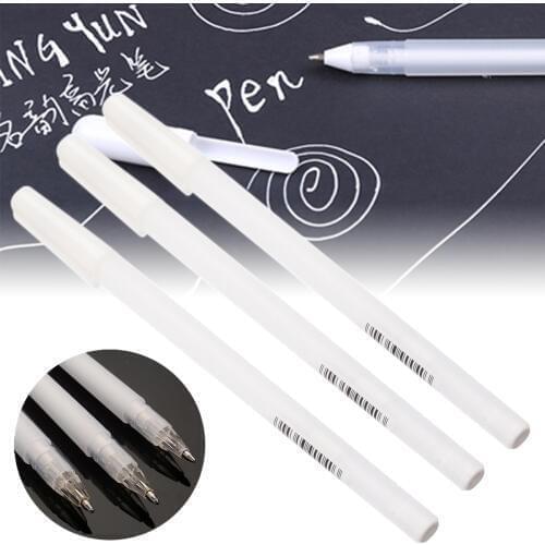 3pcs White Ink Gel Pen Set 0.8mm Tip Sketching Markers Pens for Artists Black Paper Drawing Design Office Stationery Supplies