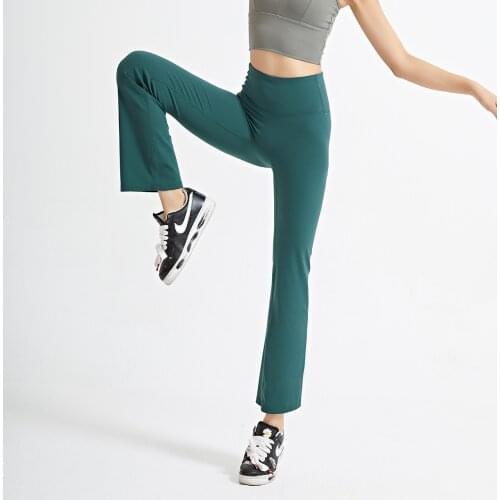 2021 New Straight Wide Leg Lulu Yoga Pants Women Casual Sports Leggings Gym Dance Flared Trousers Seamless Leggings Sportswear