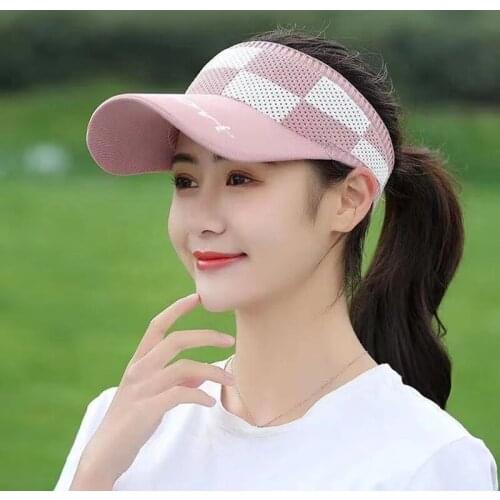 Outdoor Cycling Sports Knitted Lattice Empty Top Hat Womens Running Topless Cap Summer Outdoor Sunscreen Sun Hat