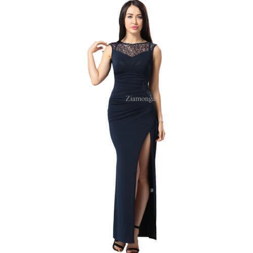 Plus Size XS-XXXL Fashion 2017 New Sexy Dress Club Wear Blue Sequin High Quality Long Dress Elegant Evening Party Womens Dresses