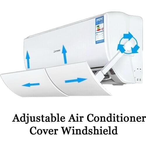 Adjustable Air Conditioner Cover Windshield Air Conditioning Deflector Baffle Shield Wind Guide Month Straight Anti-wind Shield
