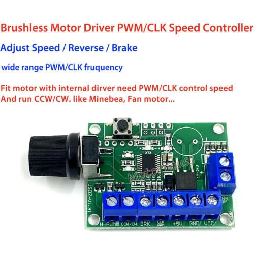 12V-24V DC Brushless Motor Speed Controller BLDC Speed Switch Regulation PWM/CLK for Minebea Nidec Brushless motor