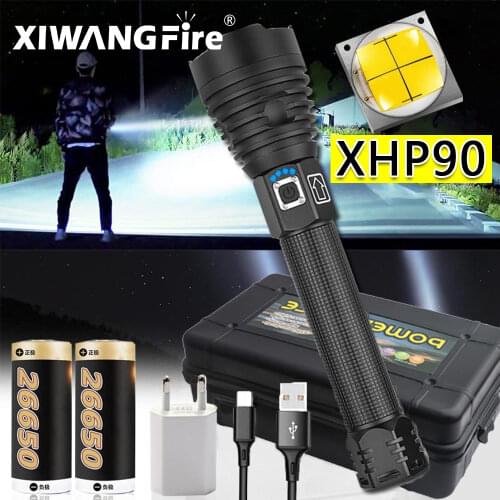 300000 Lm Xhp90 Most Powerful Led Flashlight Torch Usb Xhp50 Rechargeable Tactical Flashlights 18650 or 26650 Hand Lamp Xhp70