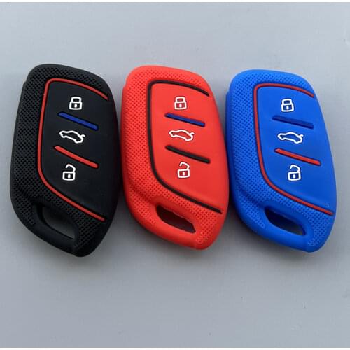3 button silicone car key cover case shell for MG HS ZS EV smart key