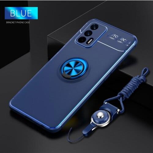 Silicone case For Realme GT case Realme C21 C20 V11 V15 5G With Strip Cover For Realme 7 Pro X7 6 6S C3 Q2 Finger Ring Holder