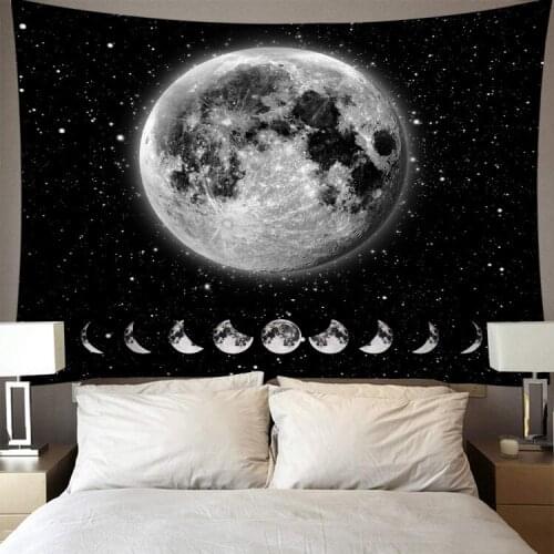 Modern Bohemian Pattern Tapestry White And Black Sun And Moon Printing Tapestry Wall Hanging Room Decorative Home Textiles