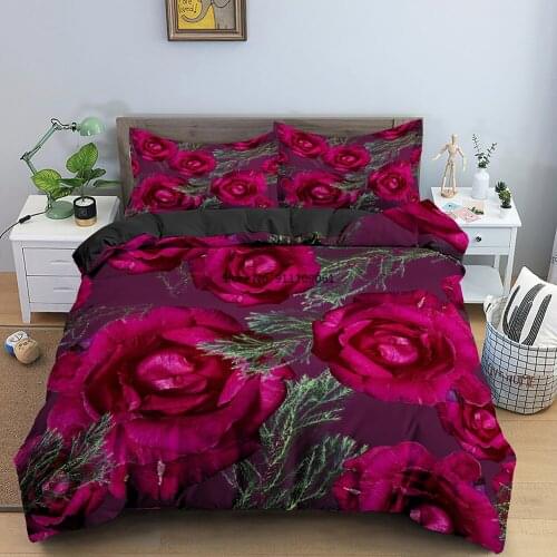 Wedding Gift Flower Floral Duvet Cover Single/Twin/King/Queen Euro Quilt Comforters for Girls and Women Soft Bedding Sets