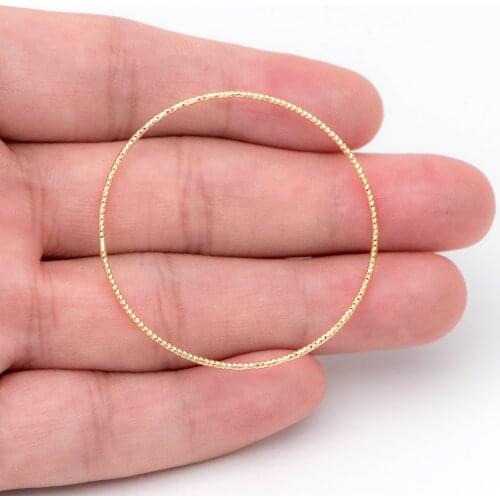 10pcs Gold Round Ring 40mm, Real Gold Plated Brass, Geometric Hoop Circle For DIY Jewelry Making Accessories (GB-1606)