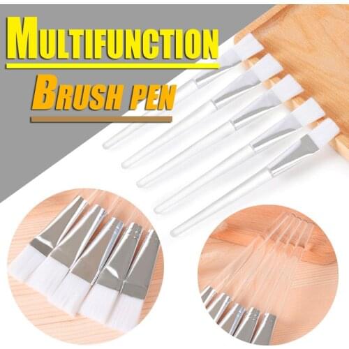 100 Pcs Transparent Soft Brush Set Beauty Makeup Brush DIY Oil Painting Watercolor Brush Metal Ring Nylon Brush