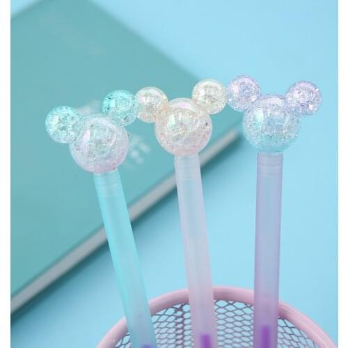 36 pcs/lot Kawaii Crystal Mouse Gel Pen Cute 0.5 mm Colorful ink Signature Pens School Office writing Supplies Promotional Gift
