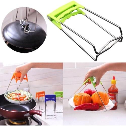 Anti-scalding Clip Steel Dish Plate Handle Gripper Clip Foldable Pot Silicone Clamp Anti-hot Rack Bowl Kitchen E9Z9