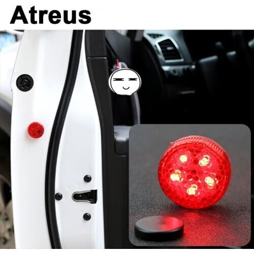 Atreus For Nissan qashqai Citroen c4 c5 c3 Chevrolet cruze aveo Peugeot Car Door Warning Signal Crash Strobe Light 5LED Stickers