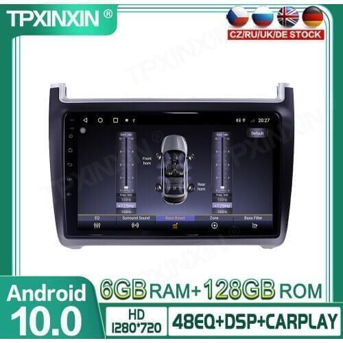4+64G Android 10.0 For Volkswagen polo 2008-2015 Car Multimedia Player GPS Navigation Headunit Radio Audio Stereo Tape Recorder