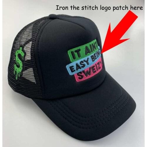 10pcs a lot Customized Stitch LOGO Patch Adult Mesh Baseball cap Curved Sun Caps Net Trucker hat Men Hip Hop Snapback Embroidery