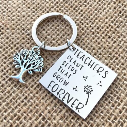 Teacher Keychain Teacher Plant Seeds That Grow Forever Keychain Keyring for Teachers Day Key Ring Key Chain Jewelry Accessories