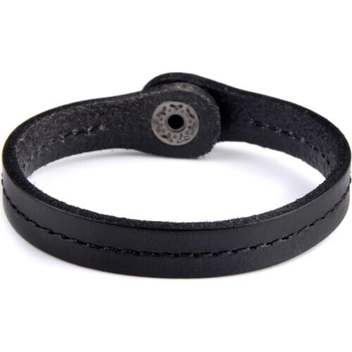 Chanfar retro leather buckle snap fastener thread lace bracelet men and women bracelet