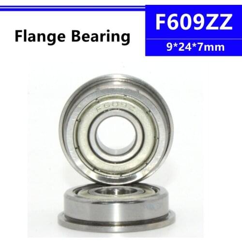 50pcs/100pcs F609ZZ 9*24*7mm flange deep groove ball bearing 9x24x7mm F609Z Flanged bearing