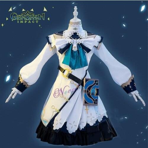 Genshin Impact Cosplay Barbara Costume Halloween Party Anime Game Genshin Impact Barbara Cosplay Dress Outfit