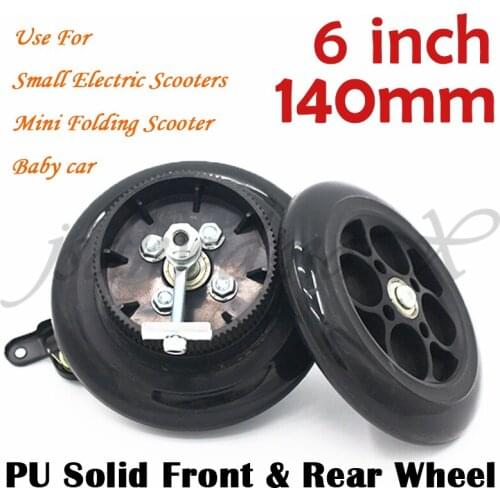 Good Quality PU 6inch 5.5Inch Solid Wheels 5.5'' PU Wheel 140 Mm Wheels for Electric Scooter Baby Car Trolley Cart,caster Wheels