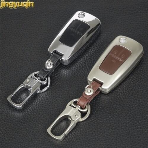 Jingyuqin 5PCS 3 Button Zinc Alloy+Leather Car Key Case Cover For Chevrolet Cruze Aveo For Vauxhall Opel Zafira Astra Insignia