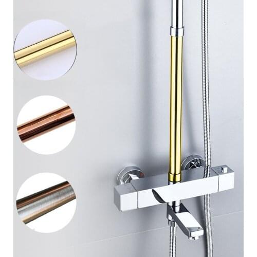 Brass Shower Tube Extend Pipe 30CM Extension Tube Bar,Heighten pipe sliding bar shower tube lengthen pipe bathroom accessorie