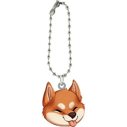 Cute Shiba Inu Resin Pendant Key Chaining Short Beads Chain With Dog Charm Trendy Jewelery For Women Handbag Decoration