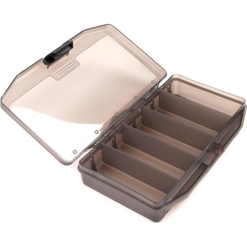 Multi-functional PVC 5 Grids Fishing Bait Lure Storage Holder Black Transparent Portable Fishing Tackle Boxes Case