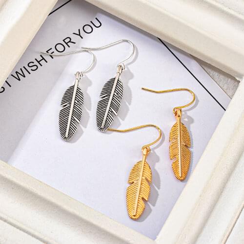 XP Trend Fashion Gold&Silver Leaf Tassel Earring For Women Droop Puck Rock Vintage Crystal Ear Cuff Girls Jewerly Gifts