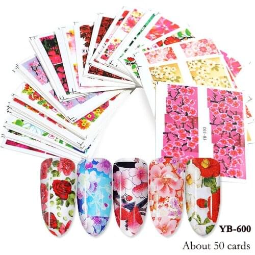 Fashion New Mixed Pattern 50pcs/bag or 30pcs/bag Set Nail Stickers DIY Nail Decoration Jewelry Accessories