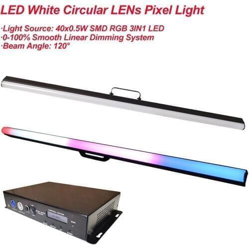 NEW With Controller RGB Wall Washer 40Pcs LED White Circular Lens Pixel tube Dmx Bar Light individual Control Pixel Stage Dj Bar