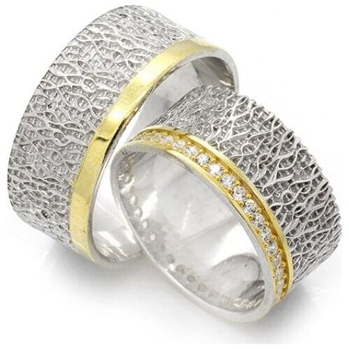 Couple Wedding Ring Sterling Silver 925 Woman And Man Luxury Jewelry Bands Fashion Engagement Anniversary Ancient Greek Model