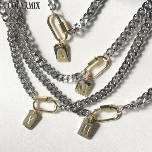 8Pieces necklace letters alphabets chain necklace for women big chain jewelry length not fade color necklace for women 9630