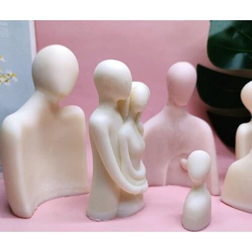 Nordic Style Couple in Hug Statue Silicone Concrete Mold for DIY Handmade Epoxy Resin Aromatherapy Candle Plaster Ornament Mould