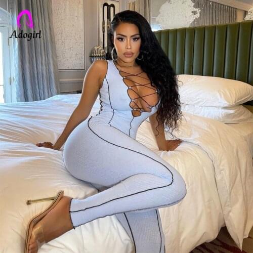 Ribbed Knitted Women Rompers 2021 Sleeveless Solid Bodycon Ruched Sexy Bandage Jumpsuit Fitness Summer Fashion One Piece Outfits