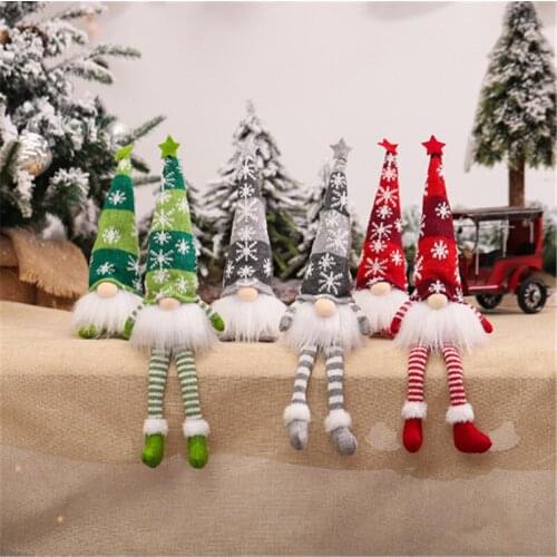 Christmas Rudolph Dwarf Faceless Doll Ornament Navidad Christmas Decoration LED Luminous Faceless Forest Old Man Elf Doll Kerst