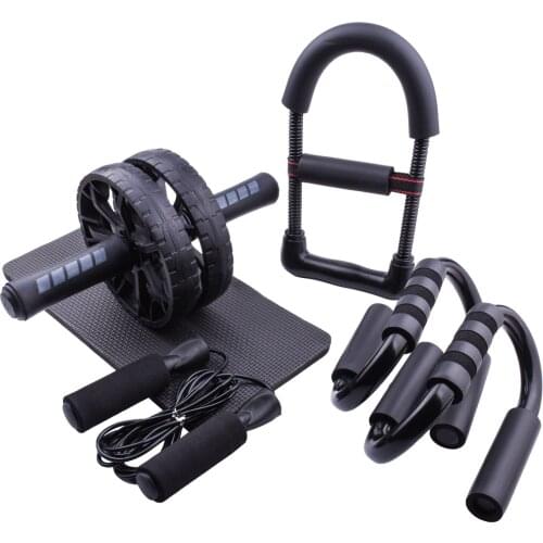 Jump Ropes AB Roller Power Wheel Machine Push up Bar Wrist Trainer Workout Abdominal Exercise Set for Home Gym Fitness Equipment